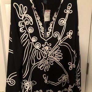 Blouse, 3X, heavy brocade white embroidery